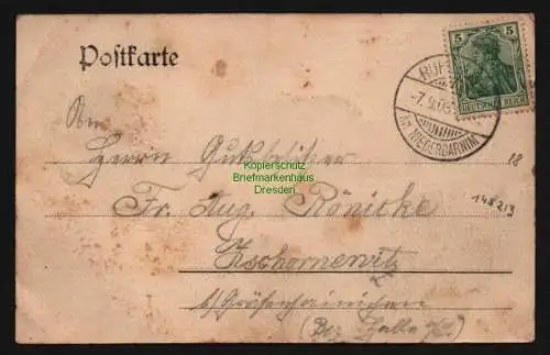 148213 Ansichtskarte Ruhlsdorf bei Zerpenschleuse 1903 Niederbarnim Materialwarenhandlung