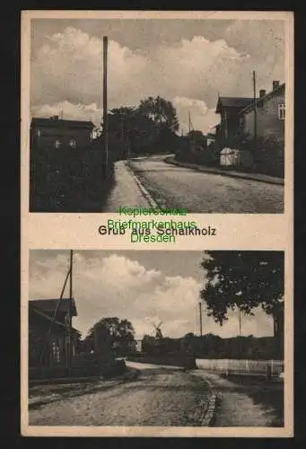 145152 Ansichtskarte Schalkholz Dorfstraße Windmühle Mole 1937 Landpoststempel über Heide