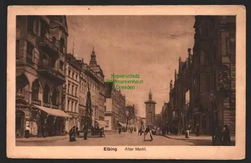 144496 Ansichtskarte Elblag Elbing Ostpreußen 1918 Alter Markt