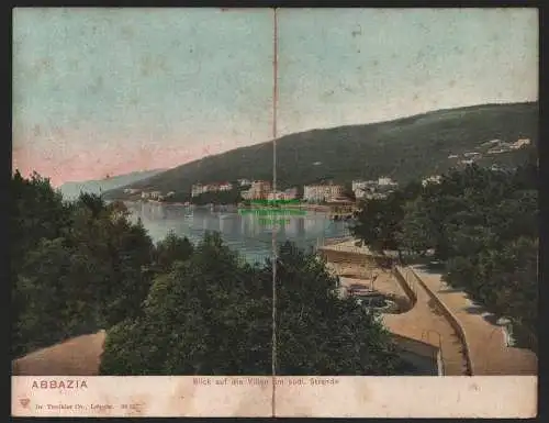 144524 Ansichtskarte Opatija Abbazia Kroatien Klappkarte Villen um 1900