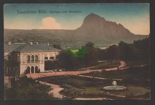 144832 Ansichtskarte Sauerbrunn Bilin Kurhaus und Borschen um 1920 Bilina