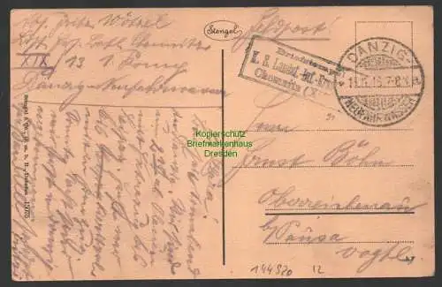 144920 AK Danzig 1916 Feldpost Reichsbank und Hohes Tor