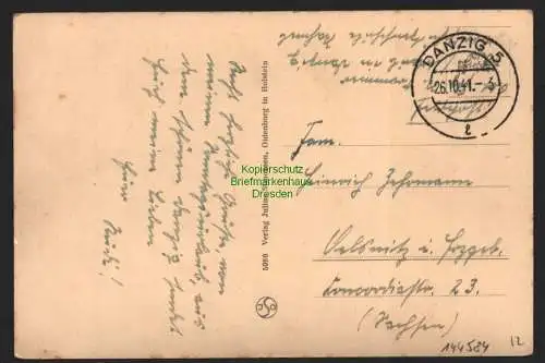 144584 AK Danzig Marienkirche mit Hackerbräu 1941 Feldpost Fotokarte