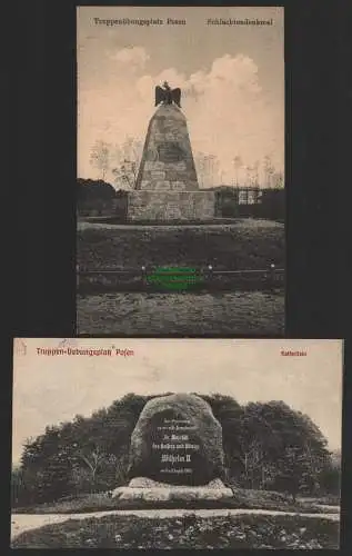 144655 2 AK Truppenübungsplatz Posen Kaiserstein 1910 Schlachtendenkmal 1913