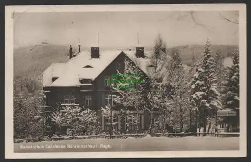 144815 AK Schreiberhau Riesengebirge Winter 1930 Fotokarte Sanatorium Quisisana