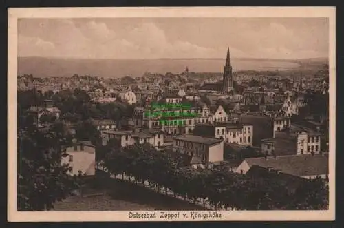 144632 Ansichtskarte Zoppot Sopot um 1915 von der Königshöhe