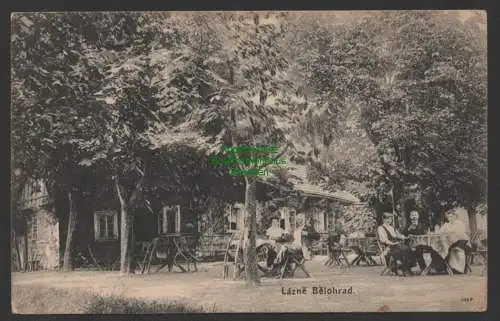 144829 Ansichtskarte Lazne Belohrad Bad Bielohrad Gasthaus Biergarten 1909