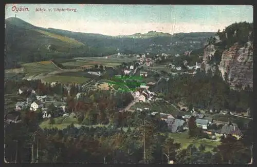 144398 Ansichtskarte Oybin um 1920 Blick vom Töpferberg Stempel Bergrestaurant Hochwald