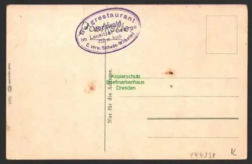 144398 AK Oybin um 1920 Blick vom Töpferberg Stempel Bergrestaurant Hochwald