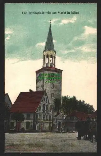 144242 AK Mitau Jelgava Lettland Die Trinitatis Kirche Am Markt um 1915