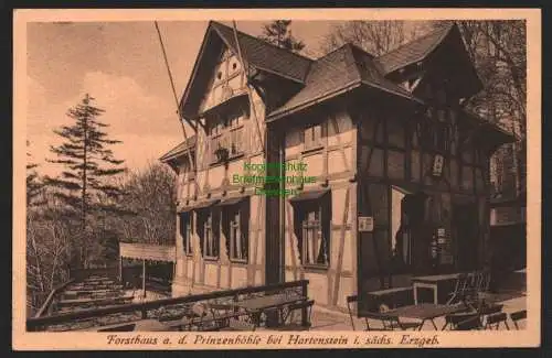 144477 AK Forsthaus auf der Prinzenhöhe b Hartenstein Erzgebirge 1925 Gaststätte