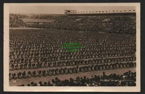 144143 Ansichtskarte Prag 1932 Sportfest Prostna cvicenl dorostenek Freies Training Mädchen