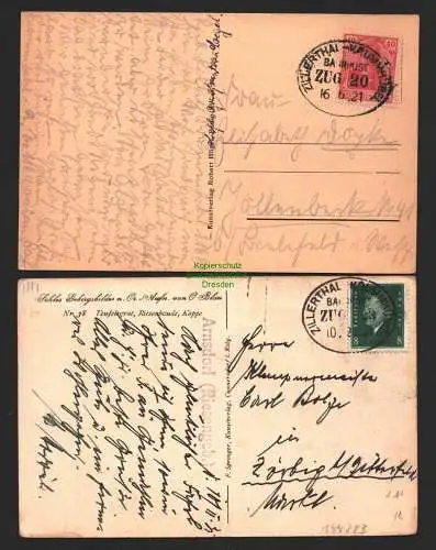 144283 2 AK Riesengebirge Riesengrund 1921 Teufelsgrat Riesenbaude 1931 Bahnpost