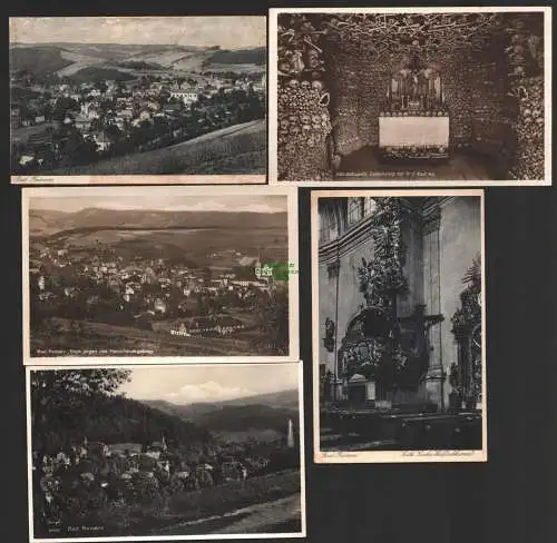 144343 5 AK Bad Kudowa Schädelkapelle Tscherbenez Bad Reinerz 1931 Panorama