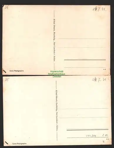 144344 2 AK Bad Landeck Schlesien Ring Dreifaltigkeitssäule Kurhaus 1931