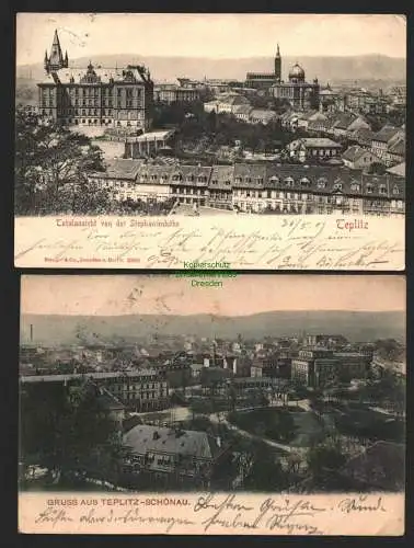 144161 2 Ansichtskarte Teplitz Teplice 1905 1909