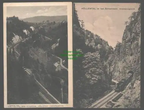 141919 2 Ansichtskarte Höllental im bad. Schwarzwald Hirschsprungtunnel Löffeltal Höllsteig