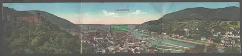 141947 3er Klapp-Panorama Ansichtskarte Heidelberg um 1915