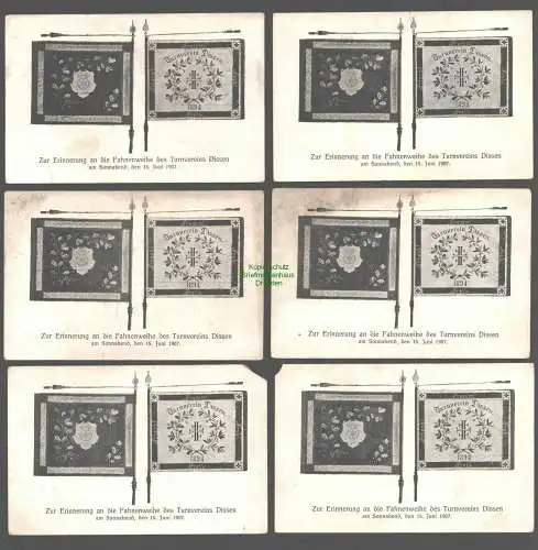 141930 6 AK Dissen Teutoburger Wald Fahnenweihe Turnverein 1907