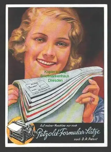 141590 AK Werbung Reklame Bischofswerda 1938 Petzold Formular Sätze SST 1947