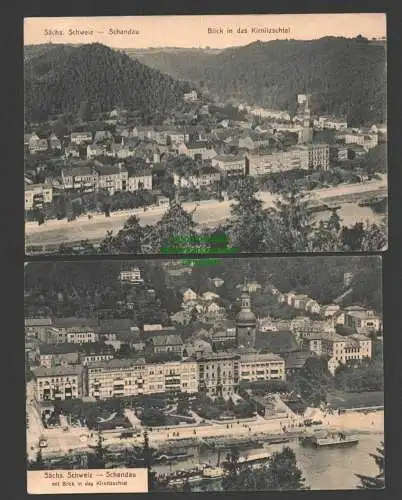 141584 2 AK Sächsische Schweiz Schandau Kirnitzschtal 1908 Forsthaus Hotel