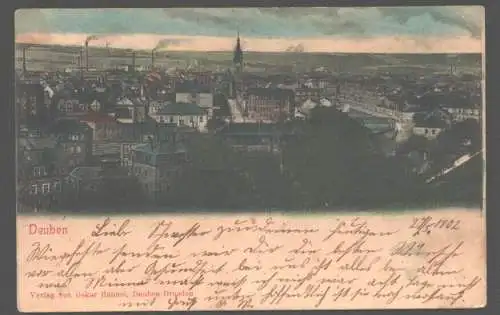 141676 Ansichtskarte Freital Deuben Panorama 1902