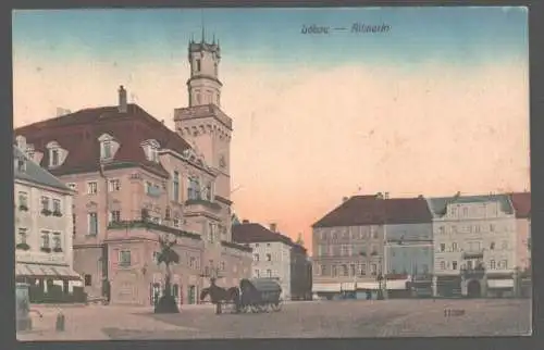 141722 Ansichtskarte Löbau Altmarkt 1918