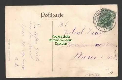 141597 Ansichtskarte Waldkirchen Zschopauthal Witzschdorf 1911