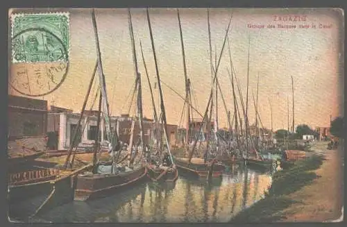 141827 AK Ägypten 1909 Alexandria Boote im Hafen