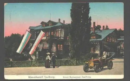 141641 Ansichtskarte Saalburg Römerkastell Hotel Restaurant 1913 Bad Homburg vor der Höhe