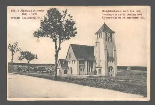 141821 Ansichtskarte Zinnwald Sachsen Exulantenkirche 1910