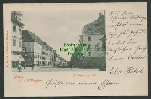 139285 Ansichtskarte Villingen um 1900 Niedere Strasse