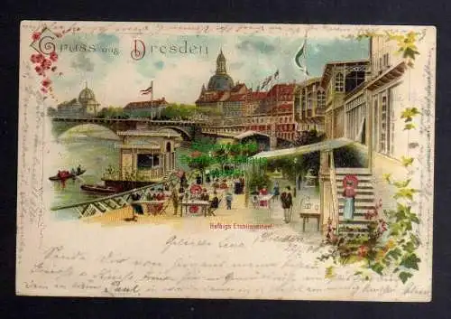 131716 AK Dresden 1900 Litho Helbigs Etablissement