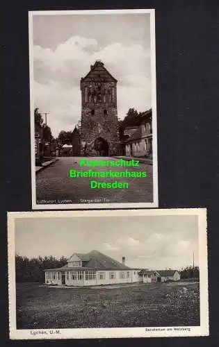 114481 2 AK Lychen Sanatorium am Weinberg 1932 Stargarder Tor