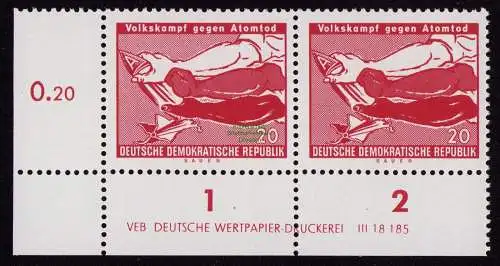 DDR DV 3773 655 ** Volkskampf gegen den Atomtod 1958