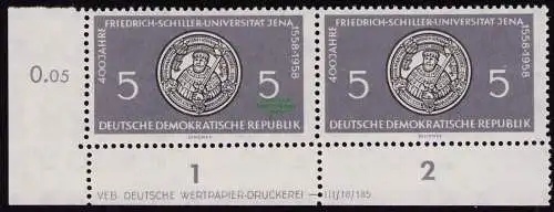 DDR DV 3768 647 ** 400 Jahre Friedrich-Schiller-Universität Jena 1958