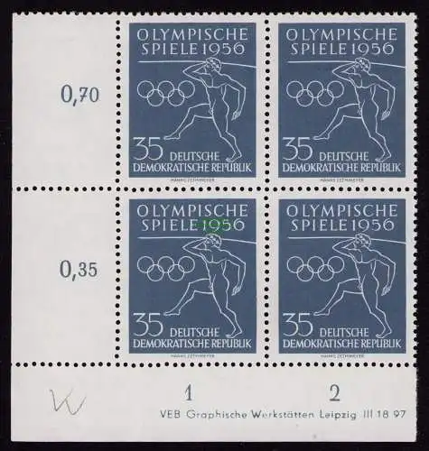 DDR DV 3732 540 ** Olympische Sommerspiele Melbourne 1956