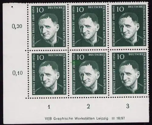 DDR DV 3709 593 ** Bertolt Brecht 1957