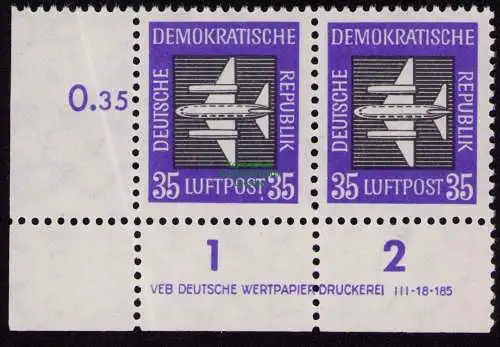 DDR DV 3730 611 ** Flugpostmarken 1957