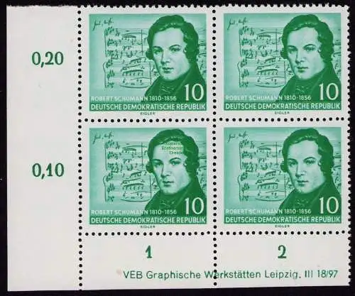 DDR DV 3733 541 ** Robert Schumann richtige Noten 1956