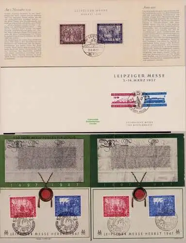 B18709 10x Alliierte Besetzung 1947 1948 Leipziger Messe SBZ 198 199 Gedenkblatt