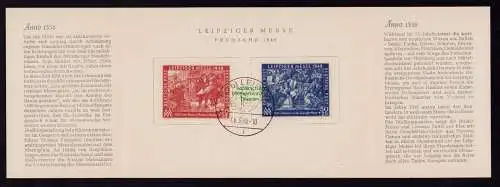 B18704 Gedenkblatt SBZ 230 231 Faltkarte Leipziger Frühjahrsmesse 1948 Ersttag