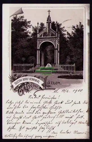 172540 AK  Lützen 1900 Litho Gustav Adolf Denkmal