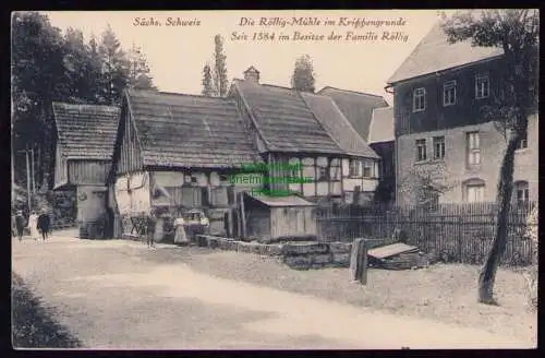 172523 AK  Reinhardtsdorf-Schöna 1937 Niedermühle Hirschgrund Untere Rölligmühle