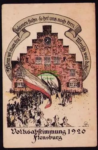 172512 AK  Flensburg 1920  Volksabstimmung Schlesvig