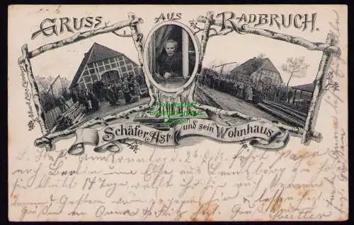 172494 AK  Radbruch Kr. Lüneburg 1898 Schäfer Ast und sein Wohnhaus