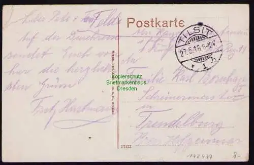 172477 AK  Tilsit 1916 Schloßmühlenstraße Feldpost