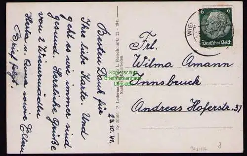 172412 AK  Wien 1941 Neue Höhenstraße Kaffee Restaurant Kahlenberg