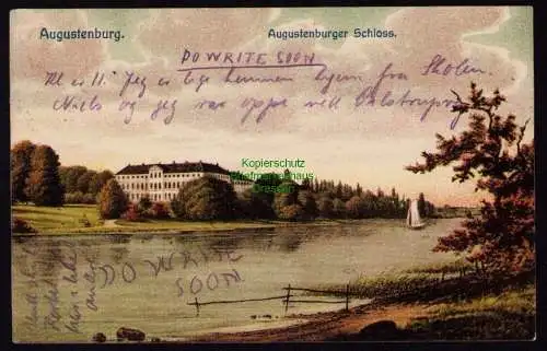 172404 AK  Schloss Augustenburg 1909 Alsen Dänemark