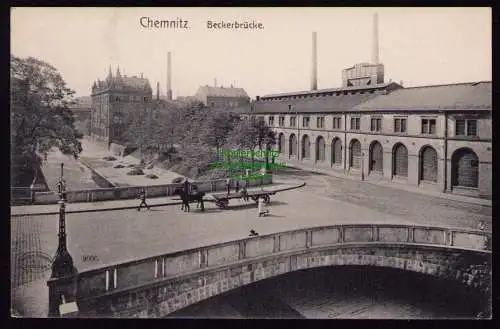 172347 AK  Chemnitz 1907 Beckerbrücke